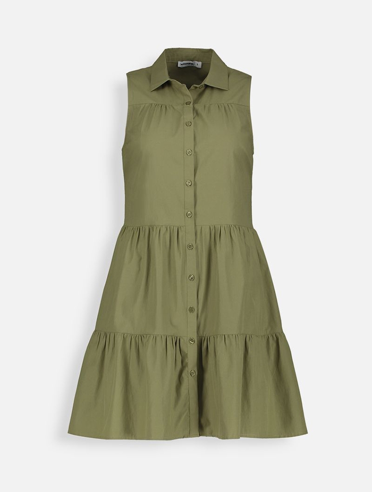 Warehouse khaki top shirt dress